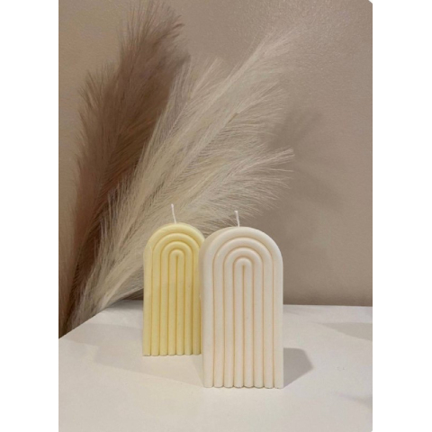 Свеча Радуга 16 см/10 см/4 см белый