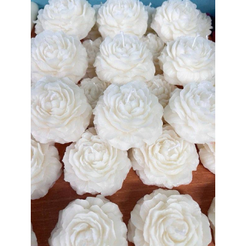 Свеча Пион 7 см/4 см белый