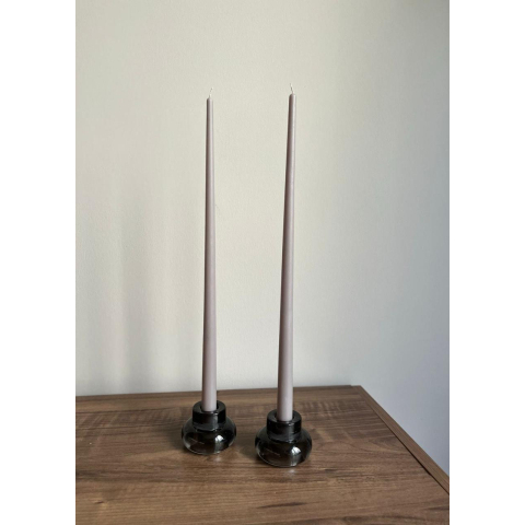 Свеча конусная 40 см серо-коричневый