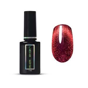 9912 RuNail Гель-лак RED Cat's eye, 7 мл.