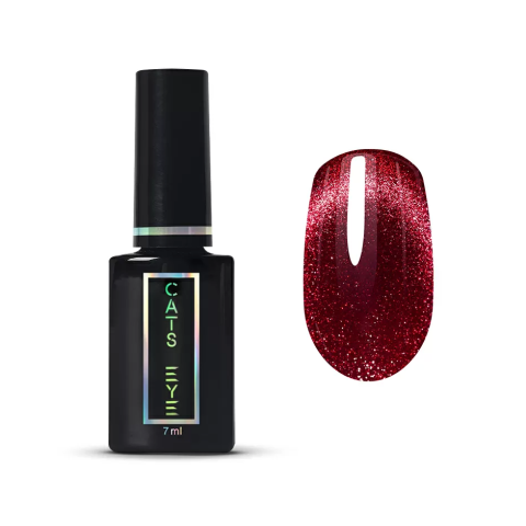 9915 RuNail Гель-лак RED Cat's eye, 7 мл.
