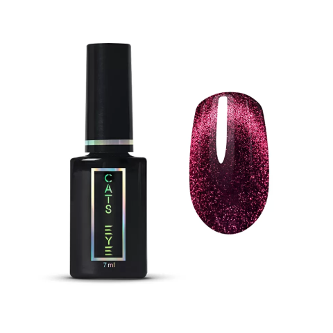 9916 RuNail Гель-лак RED Cat's eye, 7 мл.