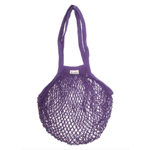 0522 Авоська с удлиненной ручкой на плечо, фиолетовая
