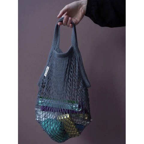 0126 Авоська с короткой ручкой, серый графит