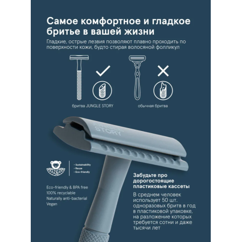 0461 Бритвенный станок Космический Серый + 5 лезвий комплект