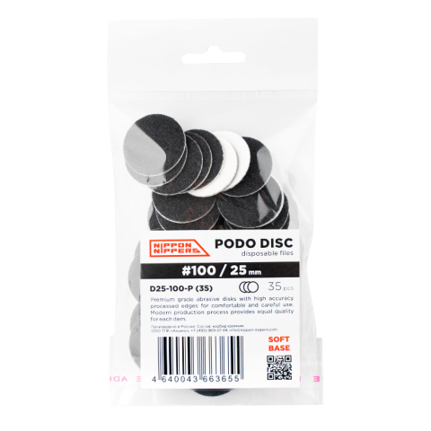 NN D25-100-P (35) Файлы для подо-дисков сменные, 100 грит, 35 шт./упак., d-25, карбид-кремния, вспененная основа