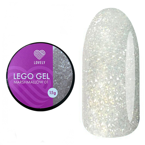 Lovely Lego Гель для наращивания и укрепления 01 Marshmallow, 15 гр.