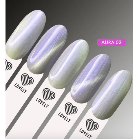 Lovely Гель-лак Aura №02 Кошачий глаз с эффектом втирки, 7 мл.