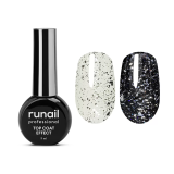 9908 RuNail Топ глянцевый Coat Effect Silver Potal, 9 мл.