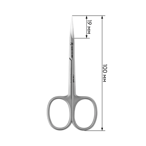 600/19 RuNail Ножницы для кутикулы матовые 100/19 мм