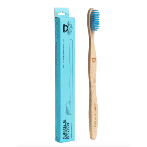 Зубная щётка Бамбуковая средней жесткости, синяя