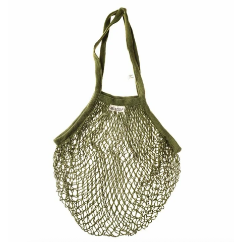 0652 Авоська с удлиненной ручкой на плечо, оливковая