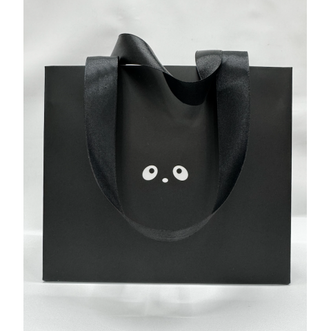 Пакет подарочный PANDA 22*19*12 чёрный