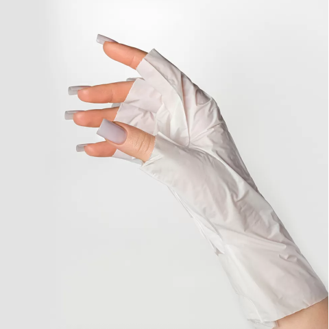 708 RuNail Маска-перчатки для кожи рук с овсяными пептидами, 1 пара