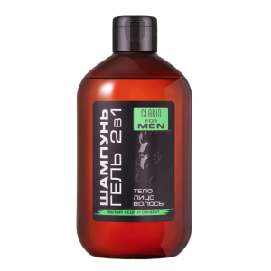 CLARIO Мужской шампунь-гель для душа 2в1 Белый кедр и сандал, 400 мл.