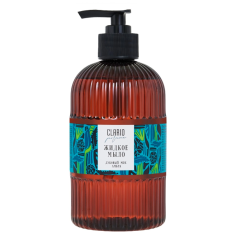 CLARIO Парфюмированное жидкое мыло Дубовый мох, Амбра, 500 мл.