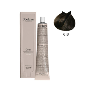 3DELUXE Крем-краска 6.8 темный блондин коричневый, 100 мл.