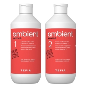 TEFIA AMB Service Лосьон для коррекции цвета волос, Состав 1 и 2 (500 мл. + 500 мл.)