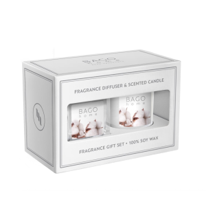 BAGO Набор ароматический Свежий хлопок (Диффузор 50 мл. + Свеча 85 мл.)