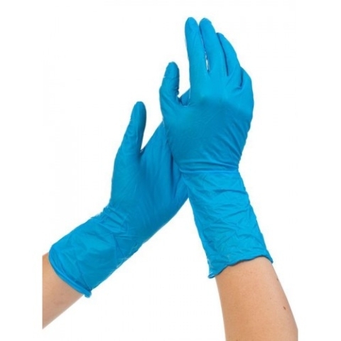 NitriMAX Перчатки нитриловые удлиненные 7,7 г Голубые M 25 пар Малайзия