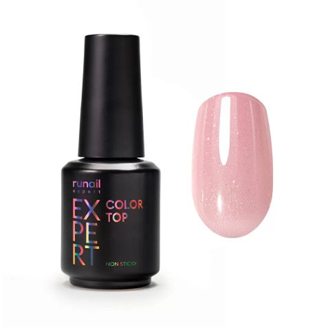 158/18 RuNail Expert Топ цветной Color Non Sticky №158, без липкого слоя, 18 мл. флакон