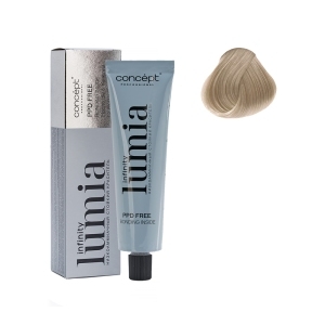 КОНЦЕПТ INFINITY LUMIA Низкоаммиачный стойкий краситель 10.1 Очень светлый блондин пепельный, 100 мл.