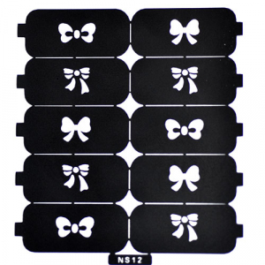 Трафарет для дизайна ногтей 8 бантики