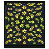 Наклейка для ногтей объемные 21 Цветы и листики желтые