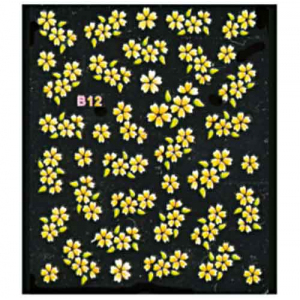 Наклейка для ногтей объемные 12 Цветы желтые