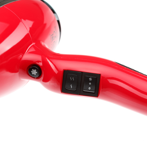 03-002 Red DEWAL Фен ErgoLife Compact красный, 2000 Вт, ионизация, 2 насадки