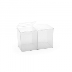 Пластиковый контейнер двухсекционный, прозрачный