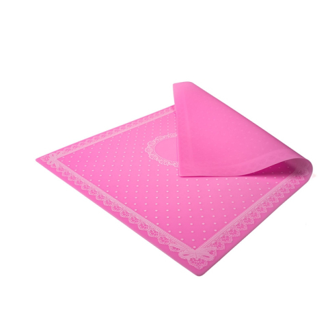 Силиконовый коврик POLE для маникюра, розовый в горошек