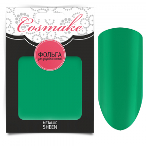 Cosmake 63 Фольга переводная для дизайна ногтей, 1 метр Зеленая матовая