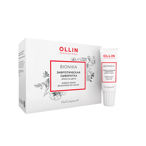OLLIN BioNika Энергетическая сыворотка для окрашенных волос "Яркость цвета", 6*15 мл.