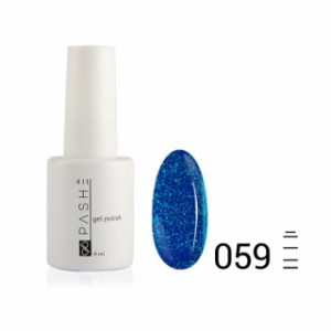 Цветной гель-лак PASHE №059 Блестящий синий, 9 мл.