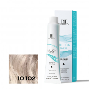 TNL 10.102 Крем-краска для волос Million Gloss, платиновый блонд пепельный жемчужный, 100 мл.