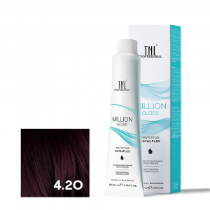 TNL 4.20 Крем-краска для волос Million Gloss, коричневый фиолетовый, 100 мл.