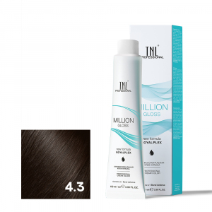 TNL 4.3 Крем-краска для волос Million Gloss, коричневый золотистый, 100 мл.