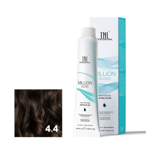 TNL 4.4 Крем-краска для волос Million Gloss, коричневый медный, 100 мл.