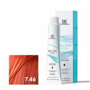 TNL 7.46 Крем-краска для волос Million Gloss, блонд медный красный, 100 мл.