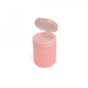 Контейнер туба с крышкой пластиковый прозрачно-розовый