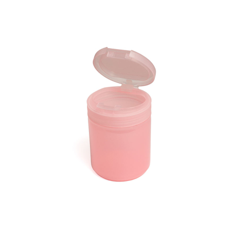 Контейнер туба с крышкой пластиковый прозрачно-розовый