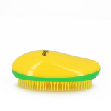 DBT-03 DEWAL Щетка массажная овальная, для легкого расчесывания волос, желто-зелено-желтый