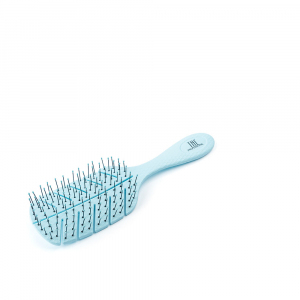 206181 TNL Щетка массажная для волос Bio прямоугольная, 65*230 мм, голубая