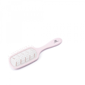 206242 TNL Щетка массажная для волос Bio прямоугольная, 68*228 мм, розовая