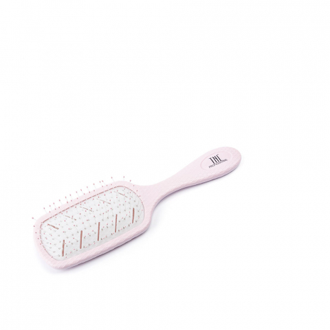 206242 TNL Щетка массажная для волос Bio прямоугольная, 68*228 мм, розовая