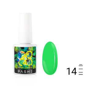 Гель-лак PASHE Neon Jungle №14 - Неоновый зеленый, 9 мл.