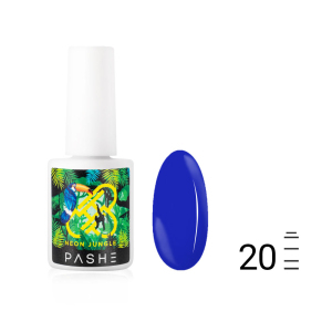Гель-лак PASHE Neon Jungle №20 - Неоновый синий, 9 мл.