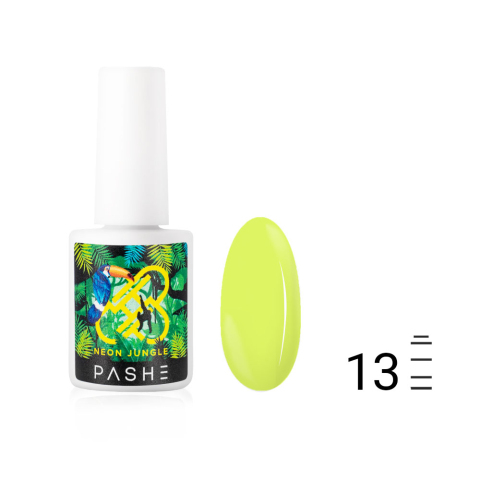 Гель-лак PASHE Neon Jungle №13 - Неоновый желтый, 9 мл.