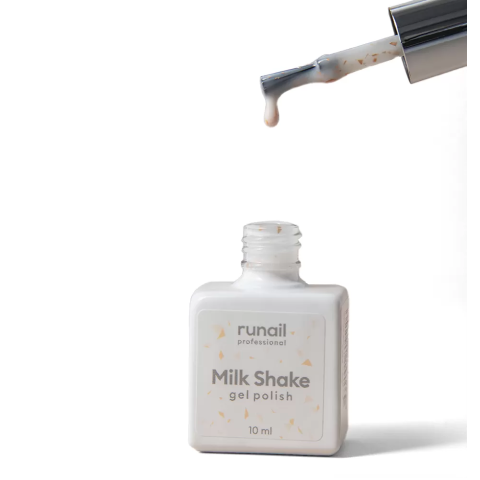 8541 RuNail Гель-лак Milk Shake с поталью, 10 мл.